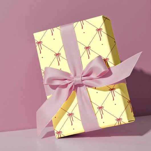 Red Ribbon Bows - Classic Valentine Wrapping Paper Geschenkpapier