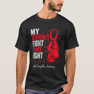 Red Ribbon Boyfriend Hemophilie Bewusstsein T-Shirt
