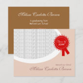 Red Ribbon Brown Abschluss Einladung (Vorne/Hinten)