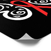 Red Ribbon Butterfly Blutkrebs HIV AIDS Awarene Poster (Ecke)