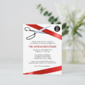 Red Ribbon Cutting Grand Opening Einladung (Stehend Vorderseite)