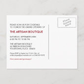 Red Ribbon Cutting Grand Opening Einladungspostkarte (Rückseite)