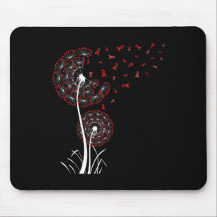 Red Ribbon Dandelion Herzerkrankung Blutzenkrebs A Mousepad