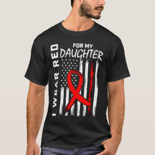 Red Ribbon Daughter Herzkrankheit Bewusstsein der T-Shirt