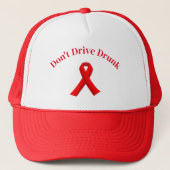 Red Ribbon Don't Drive Betrunken Truckerkappe (Vorderseite)