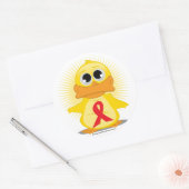 Red Ribbon Duck Runder Aufkleber (Umschlag)