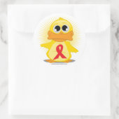 Red Ribbon Duck Runder Aufkleber (Tasche)