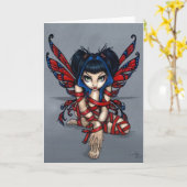 "Red Ribbon Fairy" Grußkarte Karte (Gelbe Blume)