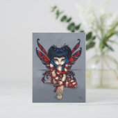 "Red Ribbon Fairy" Postkarte (Stehend Vorderseite)