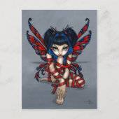 "Red Ribbon Fairy" Postkarte (Vorderseite)