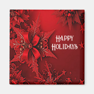 Red Ribbon Floral Holiday Weihnachtsmagazin Magnet