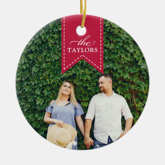 Red Ribbon | FOTO Keramik Ornament (Vorne)