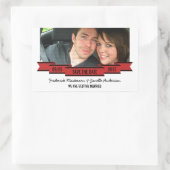Red Ribbon Foto Save the Date Stickers (Tasche)