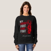 Red Ribbon Friend Vasculitis Bewusstsein Sweatshirt (Vorne ganz)