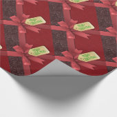 Red Ribbon Frohe Weihnachtswrapping Papier Geschenkpapier (Ecke)