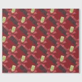 Red Ribbon Frohe Weihnachtswrapping Papier Geschenkpapier (Flach)