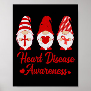Red Ribbon Gnome Herzerkrankungen Bewusstsein Kost Poster