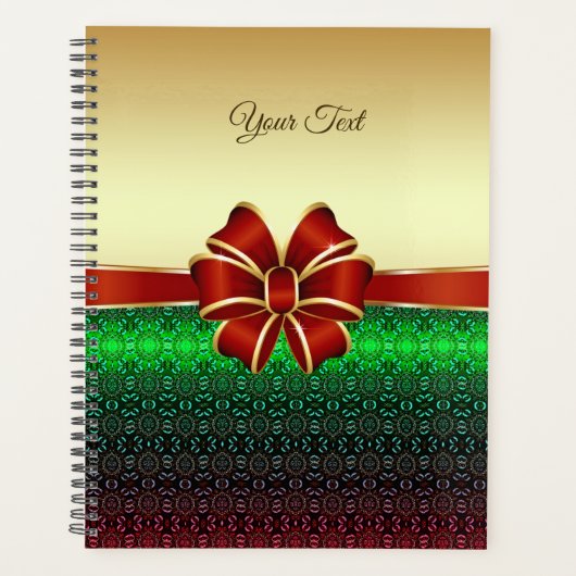 Red Ribbon Gold Holiday Planer (Vorderseite)