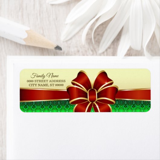 Red Ribbon Gold Rücksendeadresse (Insitu)