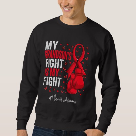 Red Ribbon Grandson Vasculitis Bewusstsein Sweatshirt (Vorderseite)