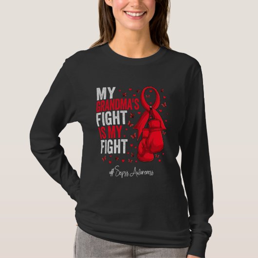 Red Ribbon Großmutter Sepsis Bewusstsein T-Shirt (Vorderseite)