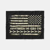 Red Ribbon Heart Disease Awareness Gift American F Fleecedecke (Vorderseite (Horizontal))