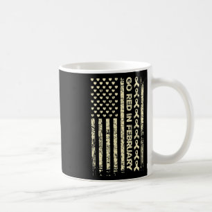 Red Ribbon Heart Disease Awareness Gift American F Kaffeetasse