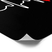 Red Ribbon Heartbeat Design For Heart Disease Awar Poster (Ecke)