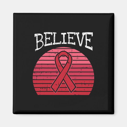 Red Ribbon HIV Aids Gehirnaneurysm Stroke Awarenes Magnet (Vorne)
