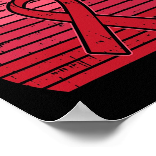 Red Ribbon Hiv Aids Gehirnaneurysm Stroke Awarenes Poster (Ecke)