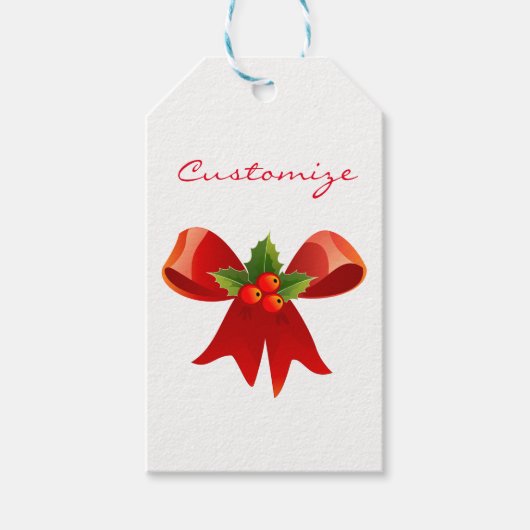 Red Ribbon Holly Thunder_Cove Geschenkanhänger (Vorderseite)