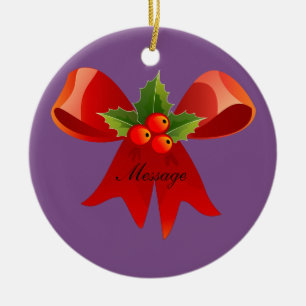 Red Ribbon Holly Thunder_Cove Keramikornament