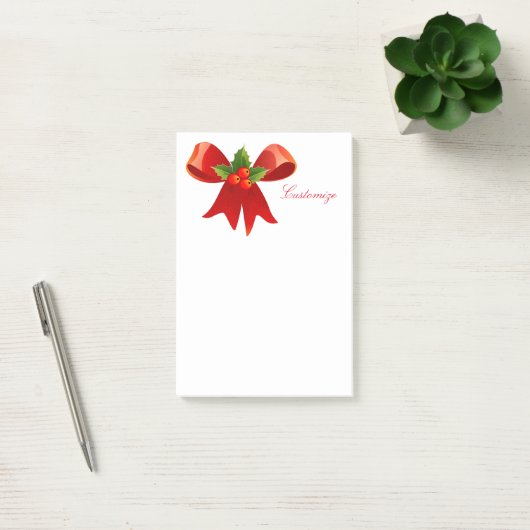 Red Ribbon Holly Thunder_Cove Post-it Klebezettel (Büro)