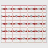 Red Ribbon Infinity Heart Wrapping Paper Geschenkpapier (Flach)