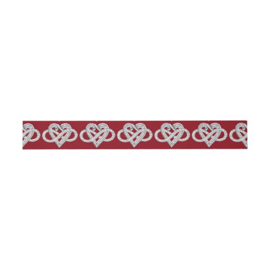 Red Ribbon Infinity Herz Einladung Belly Bands Einladungsbanderole (Flach)