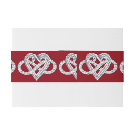 Red Ribbon Infinity Herz Einladung Belly Bands Einladungsbanderole (Rückseitenbeispiel)