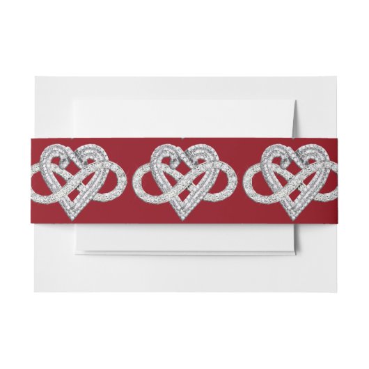 Red Ribbon Infinity Herz Einladung Belly Bands Einladungsbanderole (Vorderseite Beispiel)