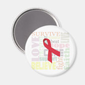 Red Ribbon Inspiration Magnet (Vorderseite/Rückseite)
