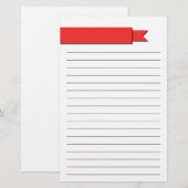 Red Ribbon Linde Briefpapier (Vorne/Hinten)
