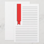 Red Ribbon Linde Briefpapier (Vorne/Hinten)