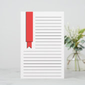 Red Ribbon Linde Briefpapier (Stehend Vorderseite)