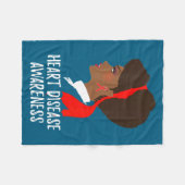 Red Ribbon Month _ National Heart Disease Awarenes Fleecedecke (Vorderseite (Horizontal))