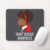 Red Ribbon Month _ National Heart Disease Awarenes Mousepad (Mit Mouse)