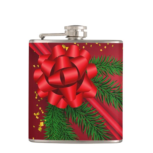 Red Ribbon Mural Flask Flachmann