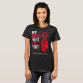 Red Ribbon Mutter Aplastic Anämie Bewusstsein T-Shirt (Vorne ganz)