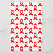 Red Ribbon Pattern Briefpapier (Vorderseite)