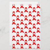 Red Ribbon Pattern Briefpapier (Vorne/Hinten)
