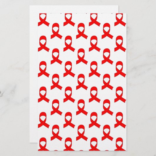 Red Ribbon Pattern Briefpapier (Vorne/Hinten)