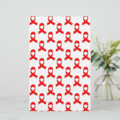 Red Ribbon Pattern Briefpapier (Stehend Vorderseite)