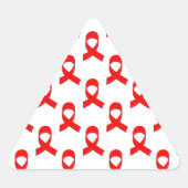 Red Ribbon Pattern Dreieckiger Aufkleber (Vorderseite)